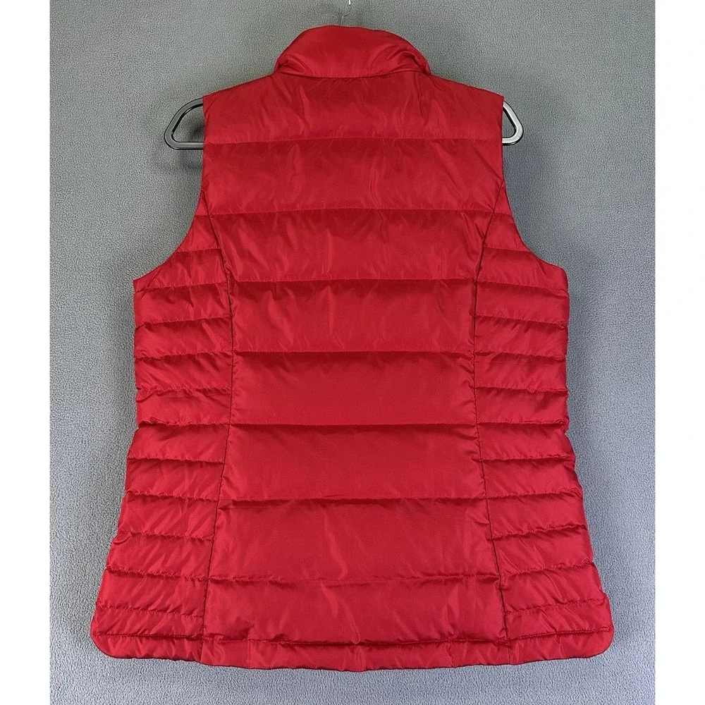 Lands‎ End Puffer Vest Adult Medium Red Down Feather Fill Outdoor Nature Hiking